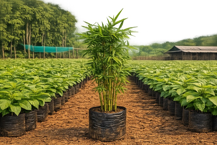 bamboo plants in nursery for eco‑friendly landscaping and CSR projects